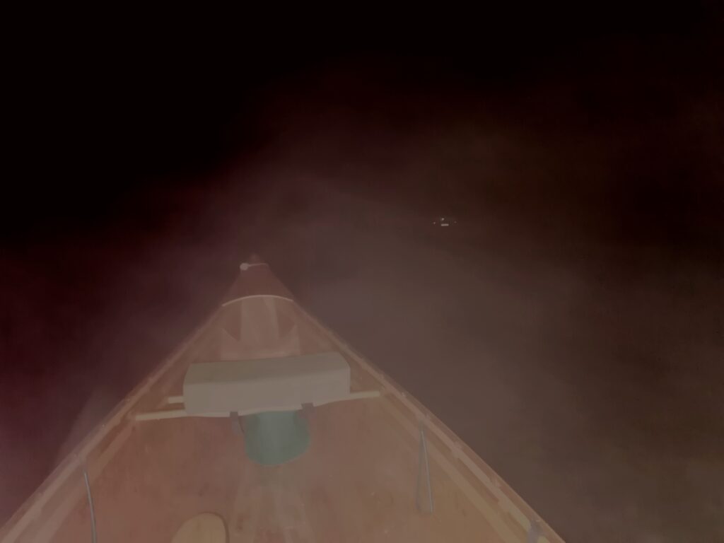 Night fishing in a Canoe