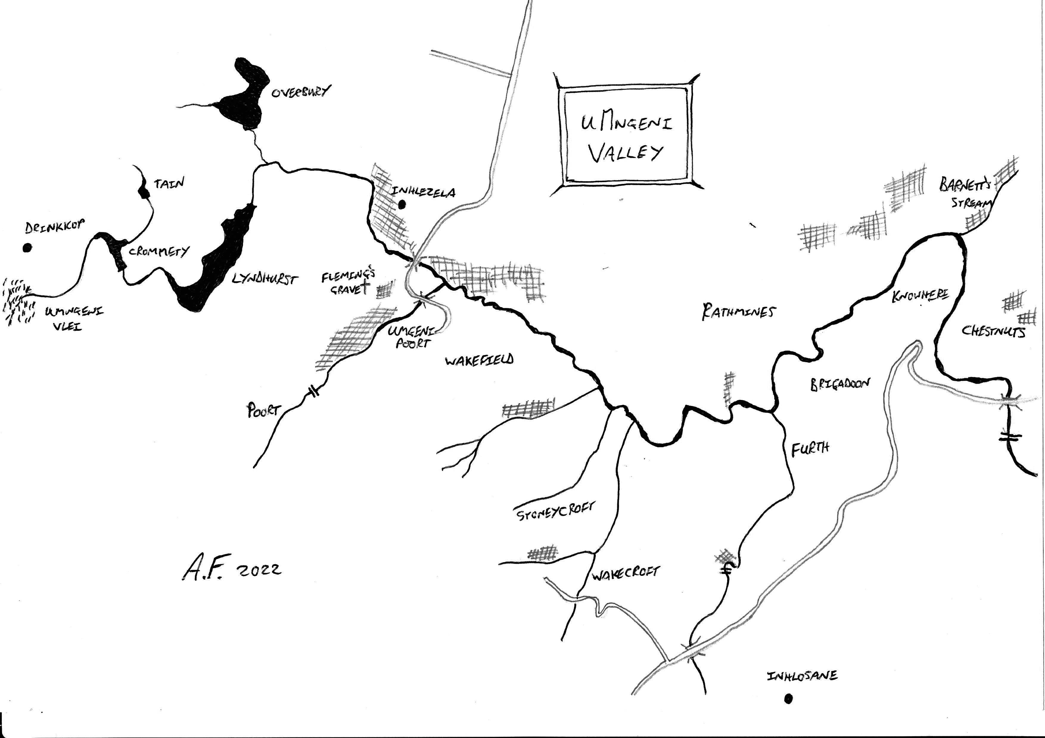 Upper uMngeni map
