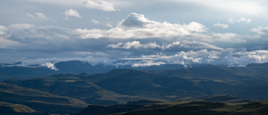 A view of the Drakensberg south west towards Lotheni