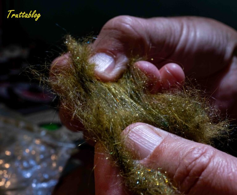 Fly tying dubbing being mixed