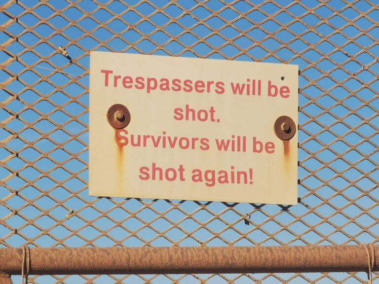Trespassing sign