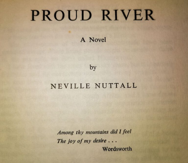 The Novel Proud River by Neville Nuttall